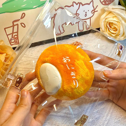 Molten Cheese Ball Squishy – handmade slow-rising squishy toy inspired by food, soft and cute, perfect for stress relief and sensory play.