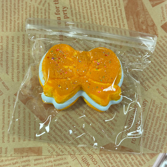 Sea salt butter bow squishy with sparkles and handmade frosting